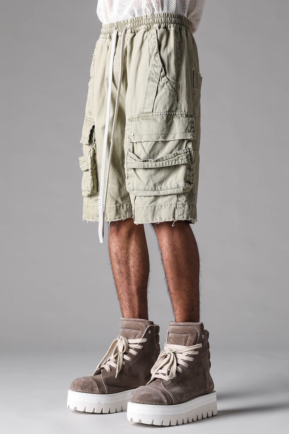 《2027SS先行予約》Sarrouel Cargo Shorts"Vintage Black / Dust Grey / Dusty Olive" / サルエルカーゴショーツ "ヴィンテージブラック /ダストグレー /ダスティオリーブ"
