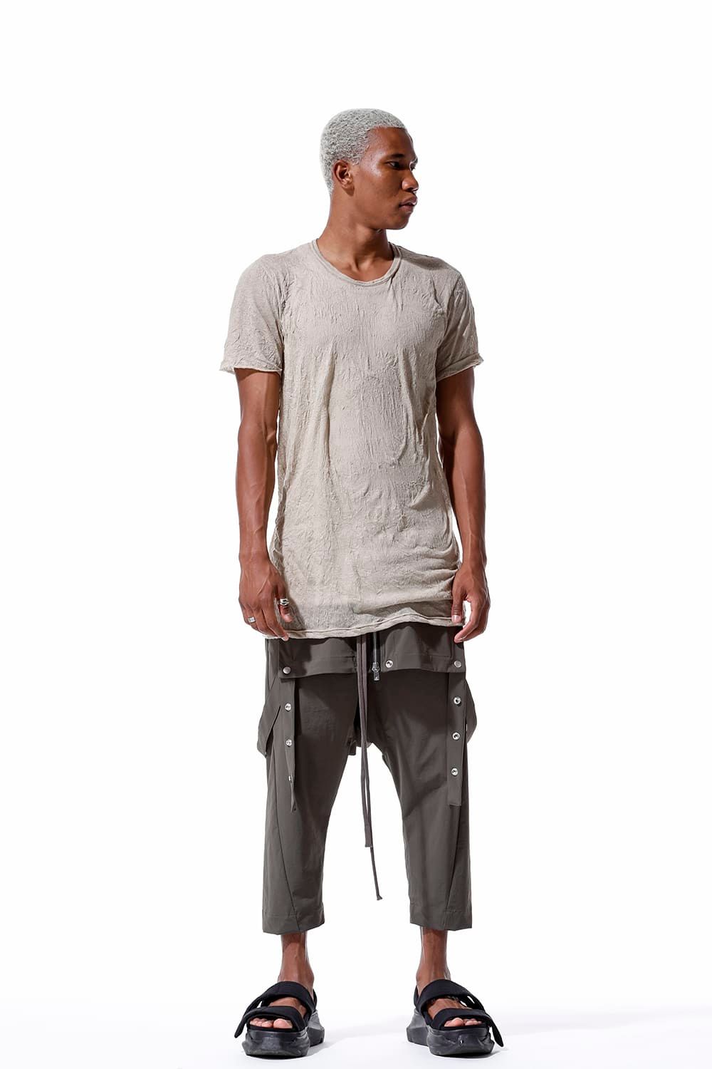 《2026SS先行予約》Gauze Washer Crew Neck Tee "Black/White/Ivory/Beige/Grey"/ガーゼワッシャークルーネックTee"ブラック/ホワイト/アイボリー/ベージュ/グレー"