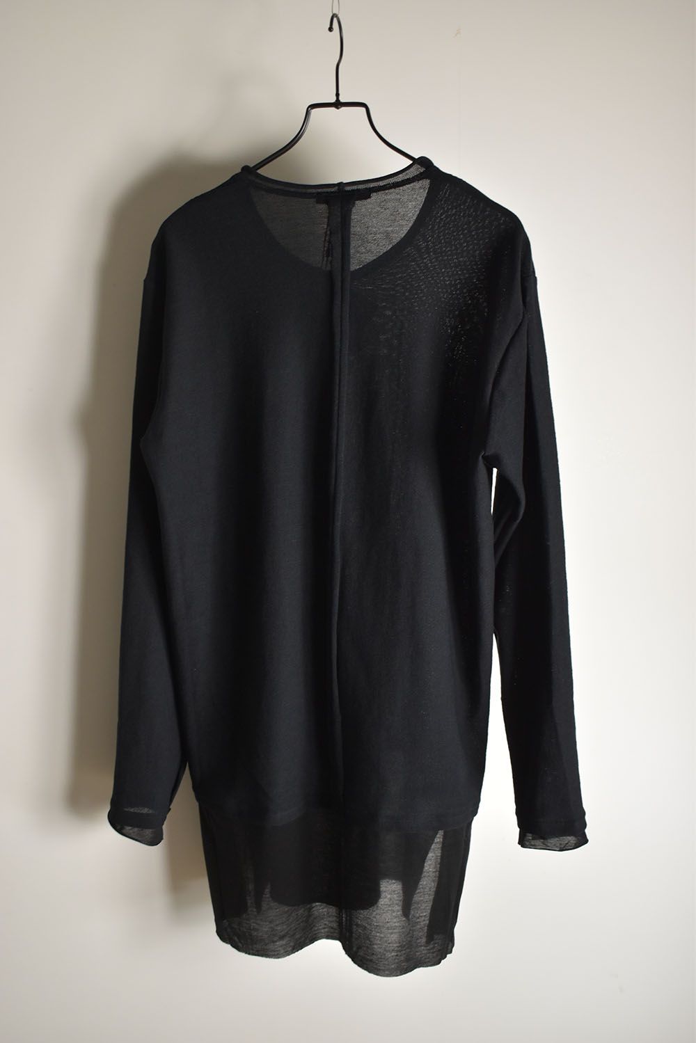 Imitation Linen Cotton Layerd Long Sleeve Tee"Black" / イミテーションリネンコットンレイヤードロングスリーブTee"ブラック"