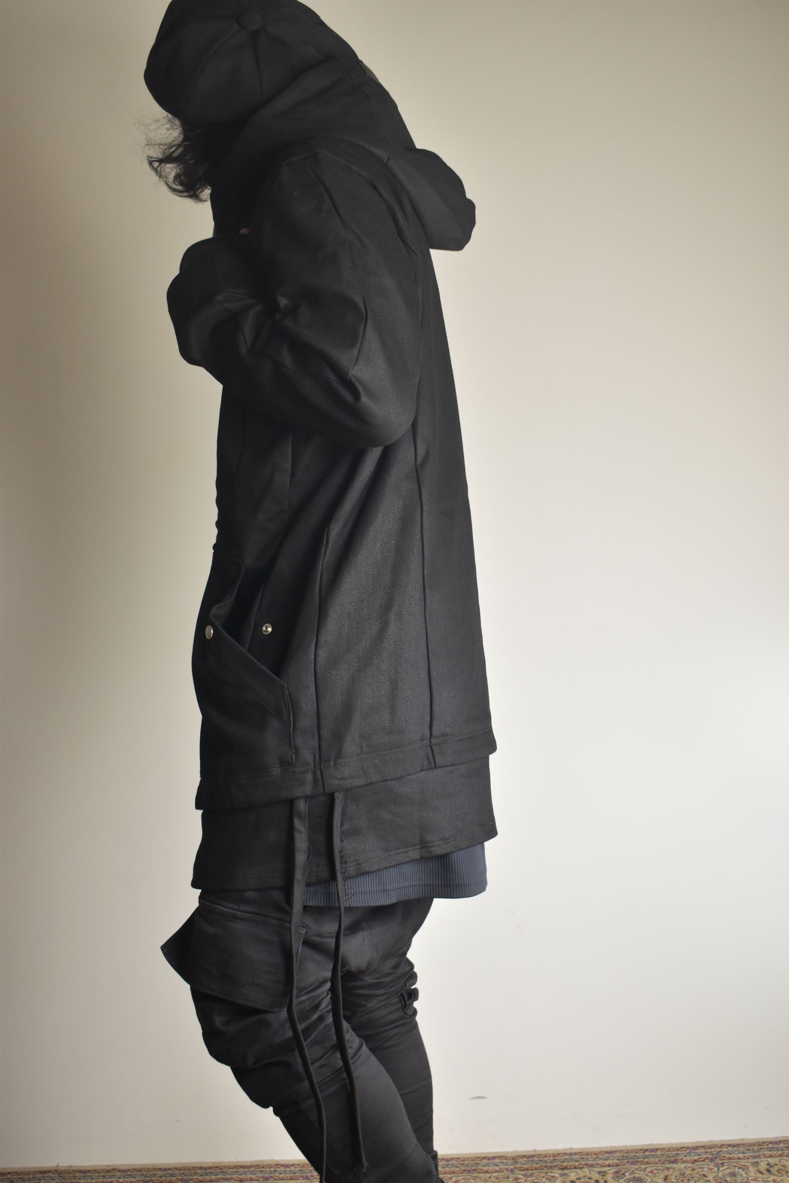 Bonding  Hoodie Denim Blouson"Black" / ボンディングフーデッドデニムブルゾン"ブラック"