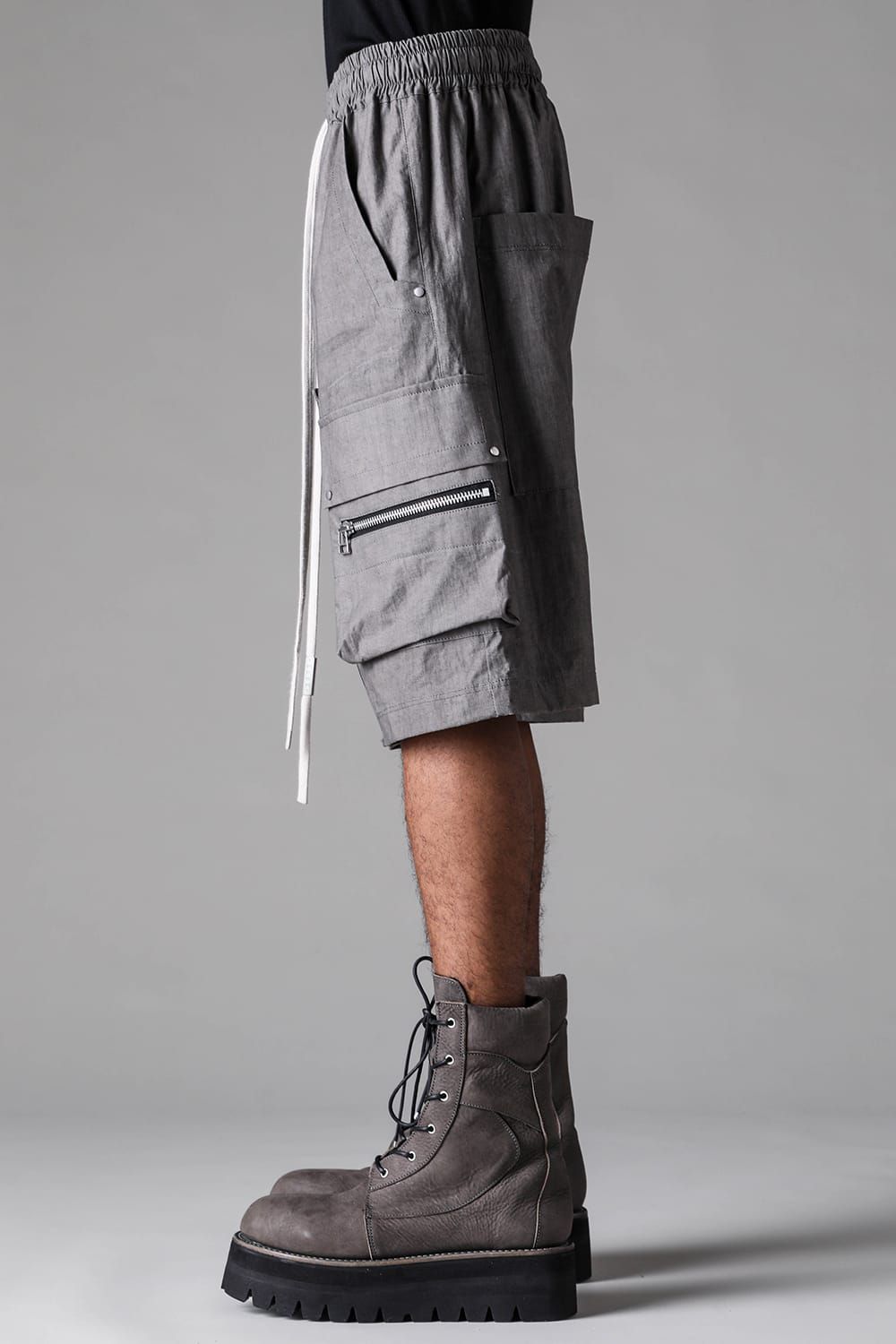 《2027SS先行予約》Sumi Dyed Cargo Shorts"Grey / L.Grey" / 墨染カーゴショーツ"グレー / ライトグレー"