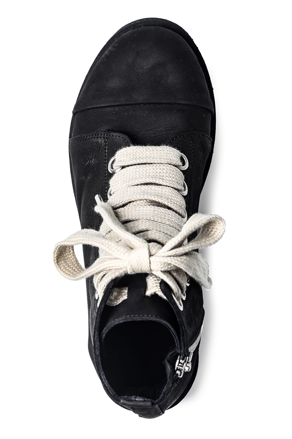 《2027SS先行予約分》 Fat Laces Leather Sneaker Boots "Black" / ファットレースレザースニーカーブーツ"ブラック"