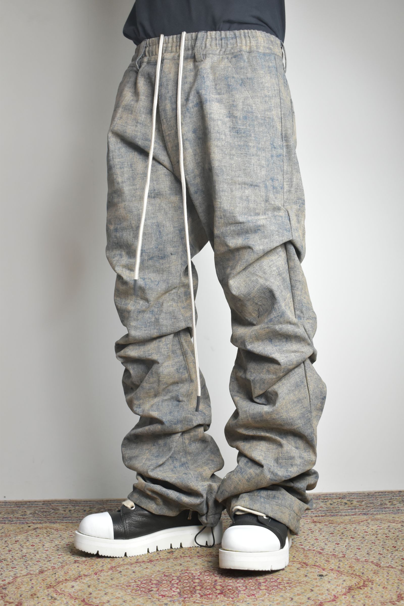Blended Shades Denim Tuck Bootscut Pants"Steel Blue"/ ブレンデッドシェイドデニムタックブーツカットパンツ"スティールブルー"
