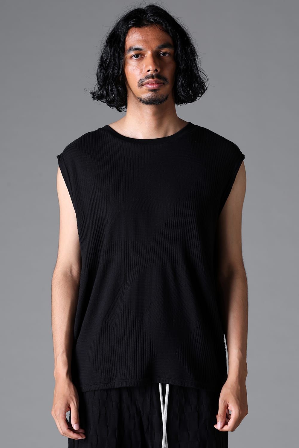 《2026SS先行予約》Deformed Stripe Pattern Shiva Long Sleeve Tee "Black / Cream" /ディフォルメドストライプパターンシヴァロングスリーブ"ブラック/クリーム"