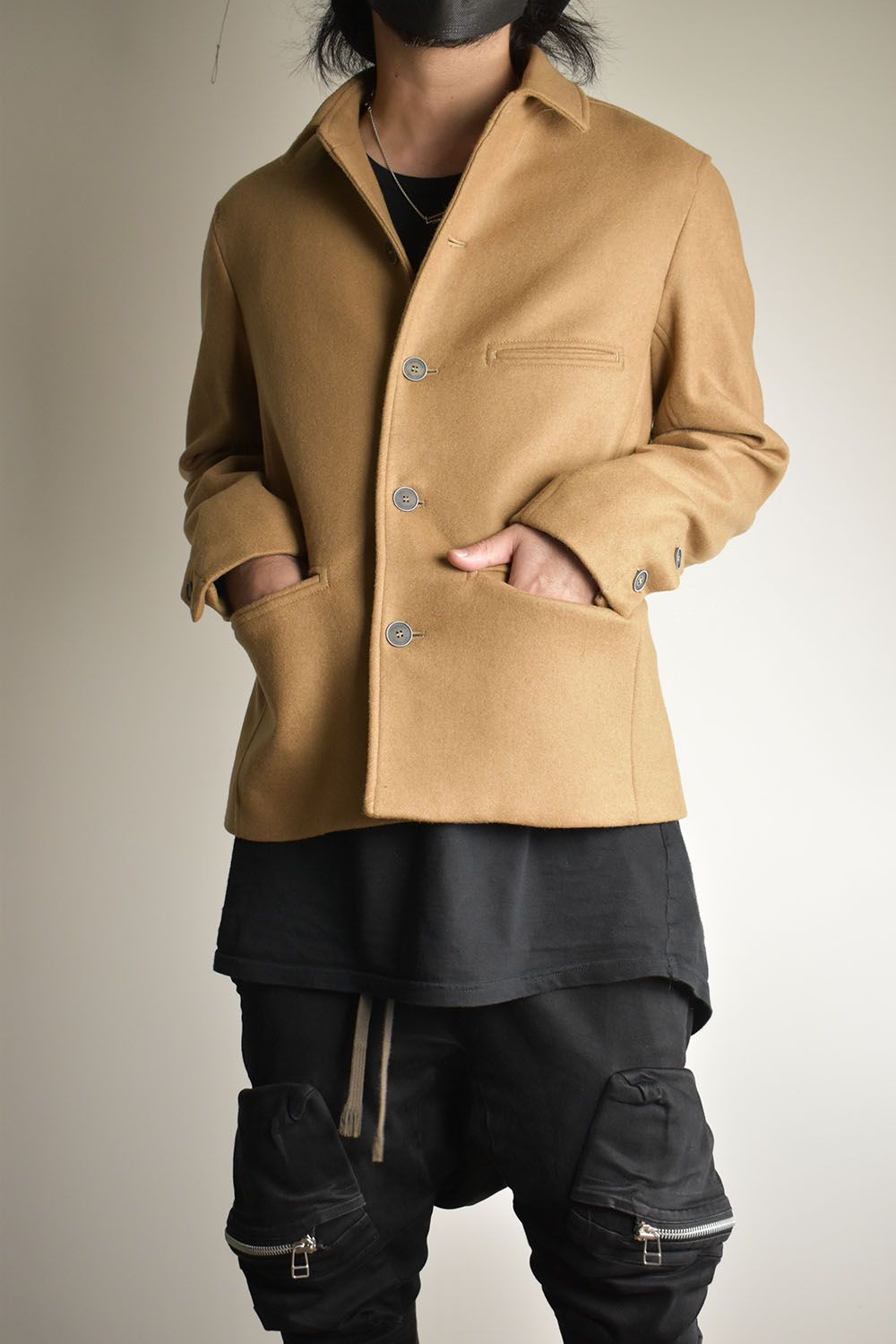 Wool Cashmere Work Jacket"Camel" / ウールカシミアワークジャケット"キャメル"