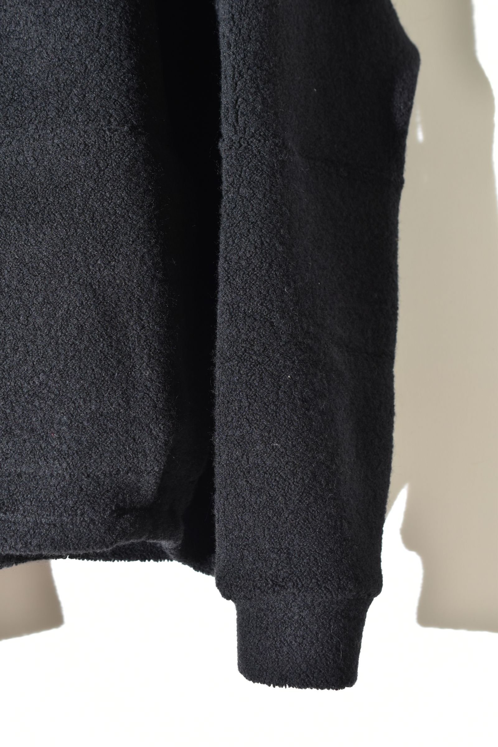 Sheep Pile Knit Dolman Hoodie Pullover"Black" / シープパイルニットドルマンフーディプルオーバー"ブラック"