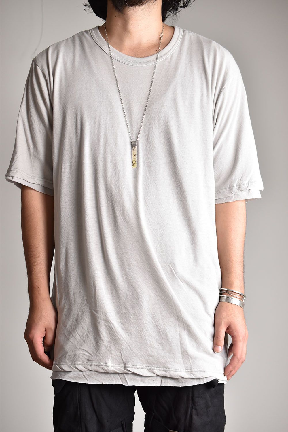 Oversized Layerd Short Sleeve T Shirt"Grey"/オーバーサイズレイヤードショートスリーブTee"グレー"