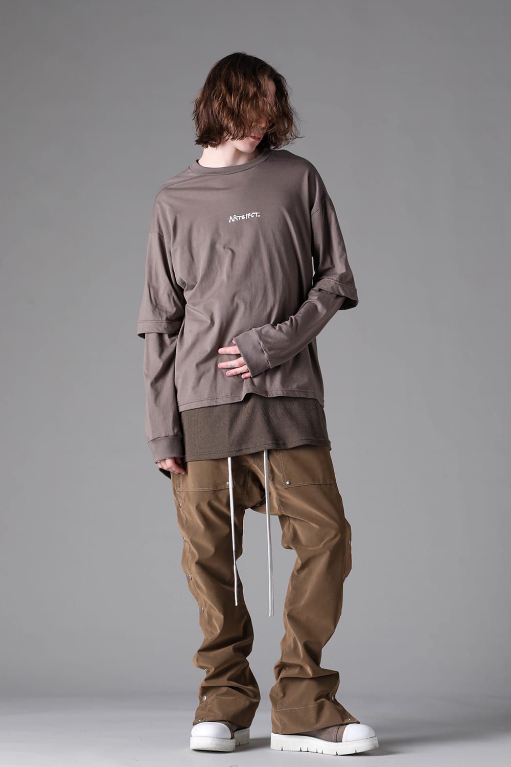 《2026AW先行予約》Printed Layerd Long Sleeve "Greige" / プリントレイヤードロングスリーブ"グレージュ"