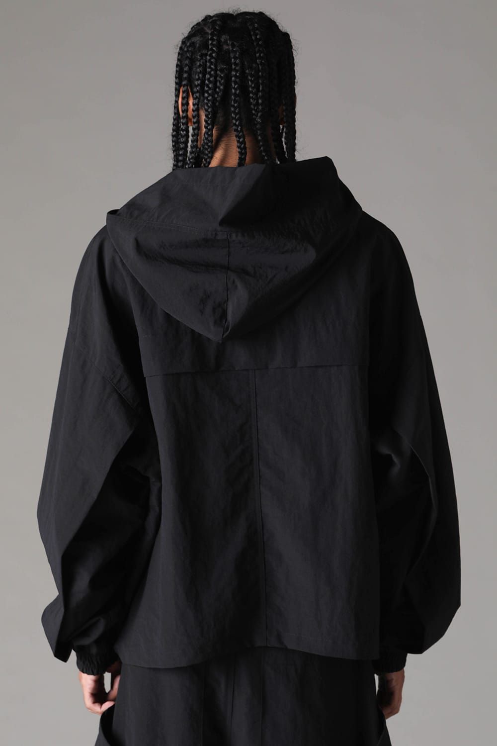 《2027SS先行予約》Rayon Nylon Hoodie Blouson "Black / Grey / L.Khaki" /レーヨンナイロンフーディブルゾン"ブラック/グレー/ライトカーキ"