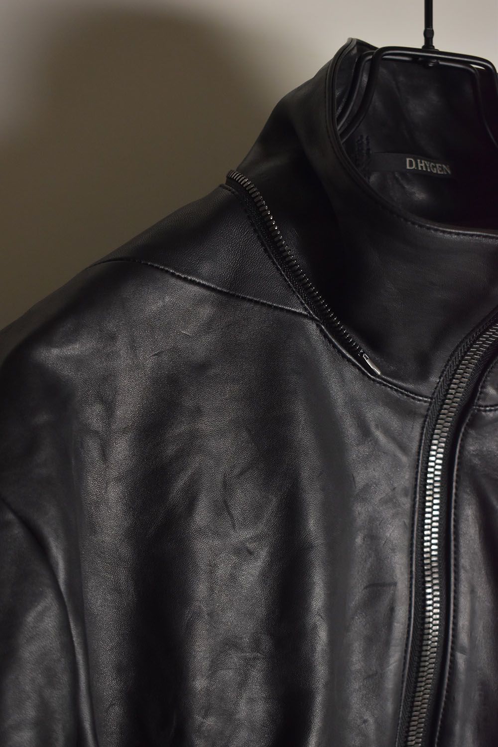Horse Leather Hood Attachd Jacket "Black" / ホースレザーフードアタッチドジャケット"ブラック"