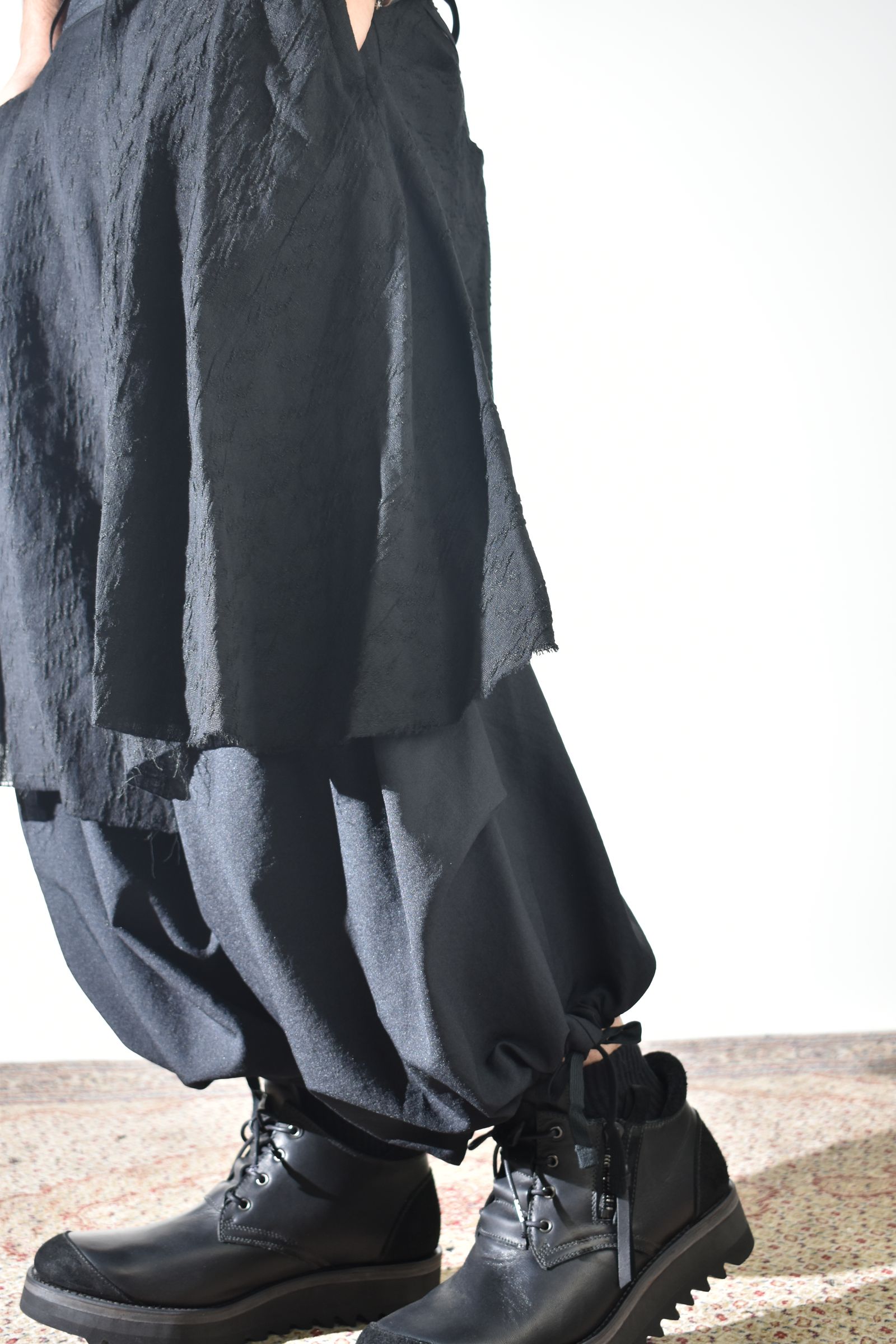 Layerd Wide Sarrouel"Black" /  レイヤードワイドサルエル"ブラック"