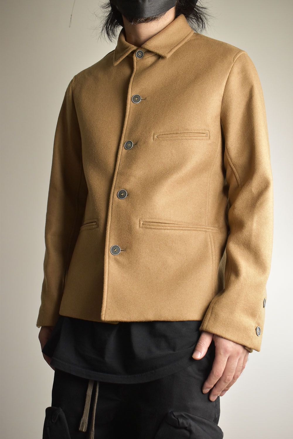 Wool Cashmere Work Jacket"Camel" / ウールカシミアワークジャケット"キャメル"