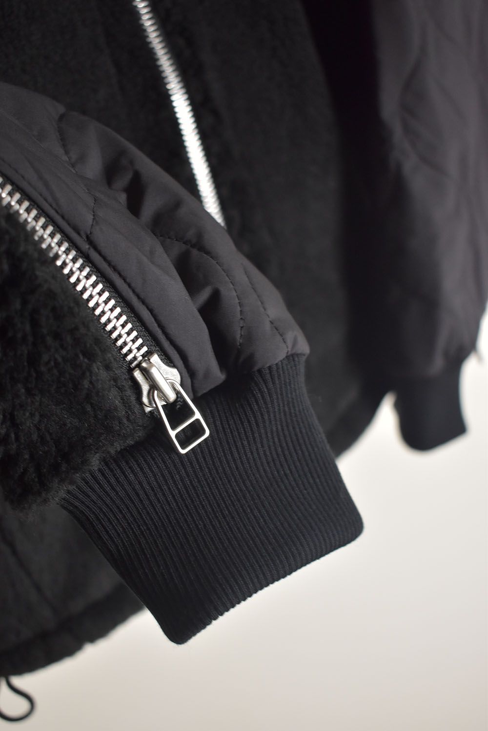 Combination Zip Boa Jersey"Black" / コンビネーションジップボアジャージー"ブラック"