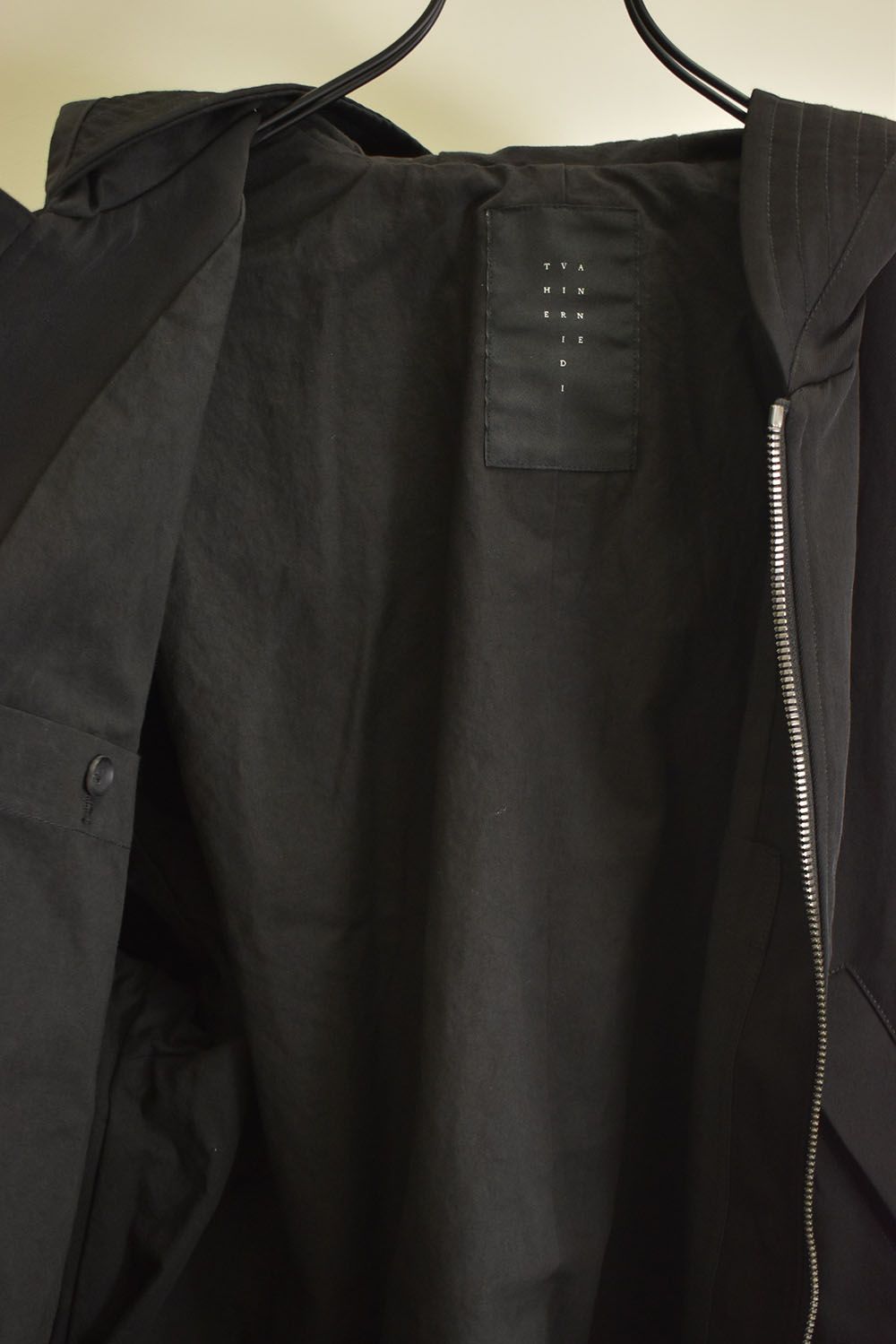 Nylon Wool Twill Hooded Jacket"Black" / ナイロンウールツイルフーデッドジャケット"ブラック"