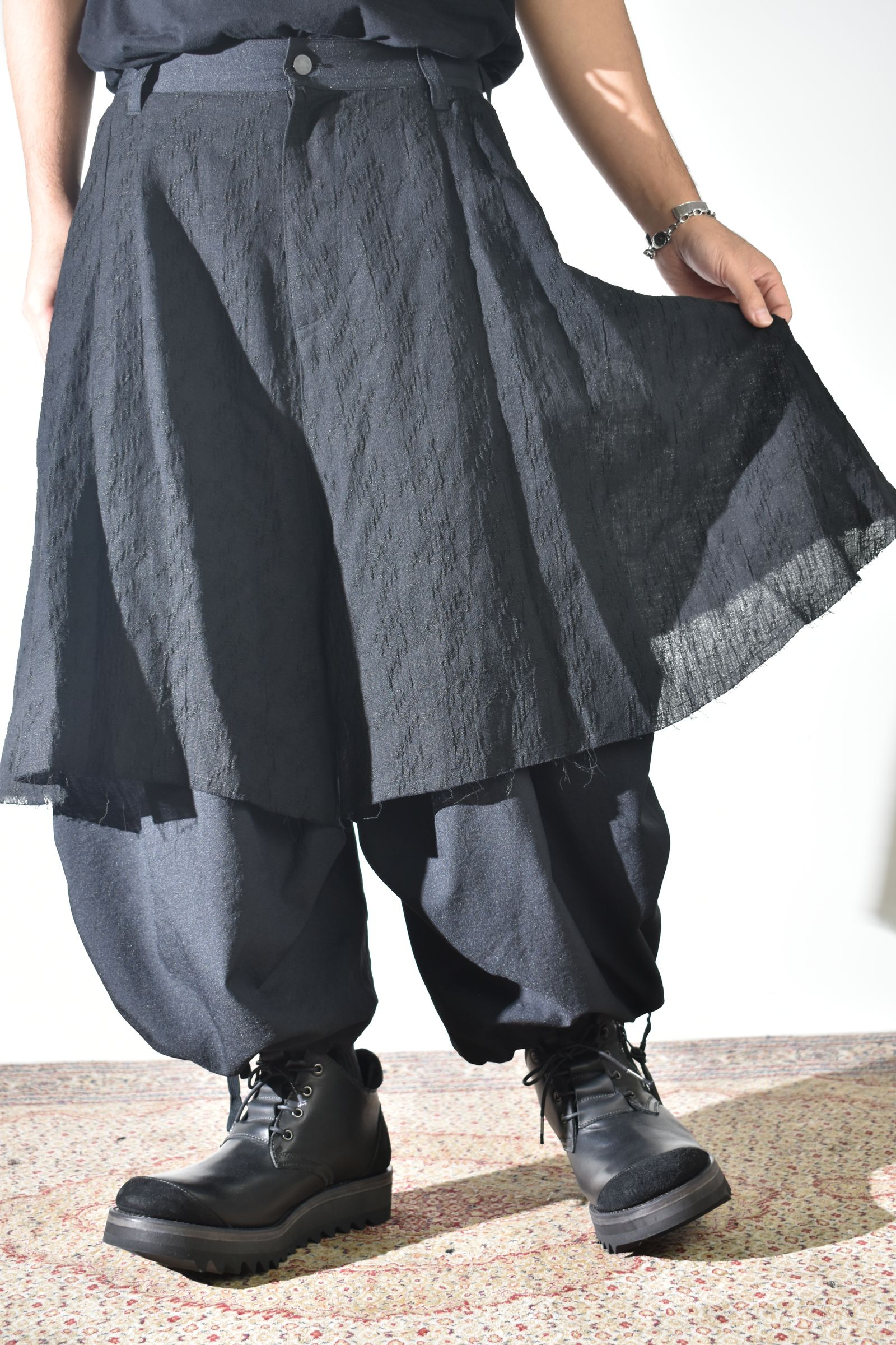 Layerd Wide Sarrouel"Black" /  レイヤードワイドサルエル"ブラック"