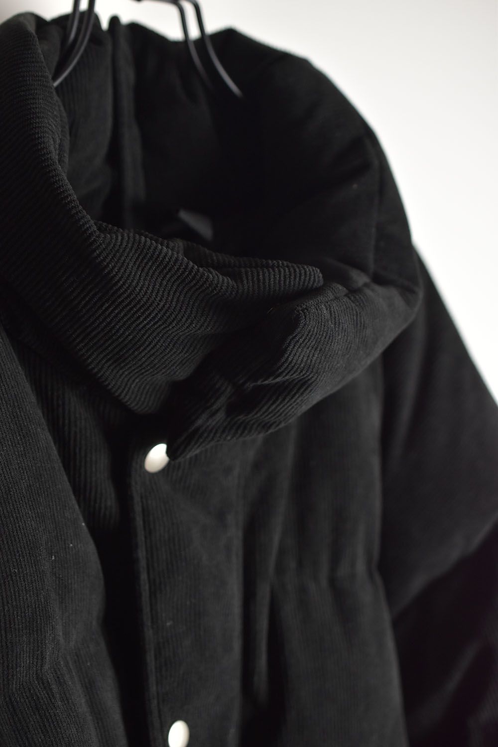 Corduroy High Neck Down jacket"Black/Brown"/コーデュロイハイネックダウンジャケット"ブラック/ブラウン"