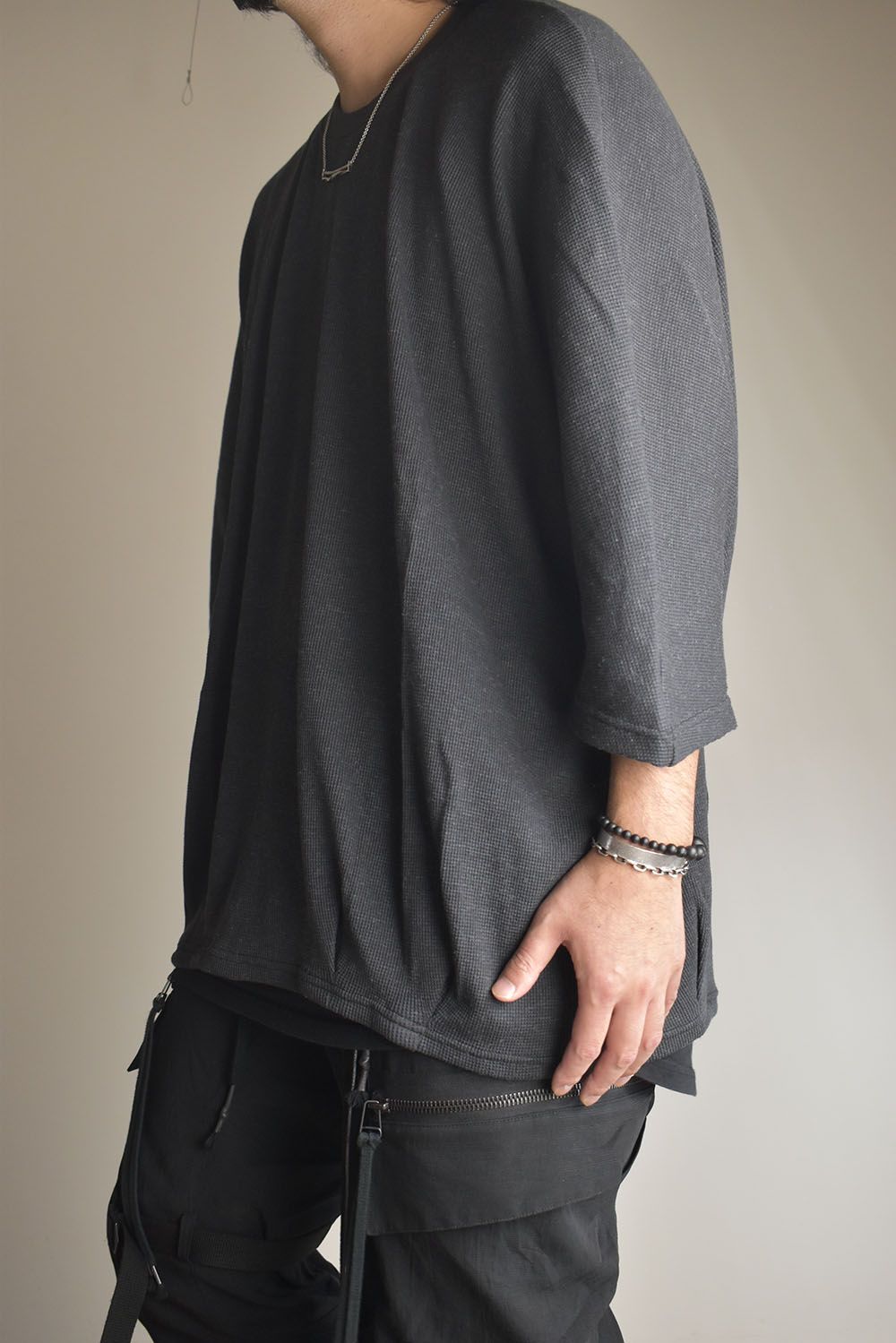 Waffle Dolman Tee"Charcoal" / ワッフルドルマンTee"チャコール"