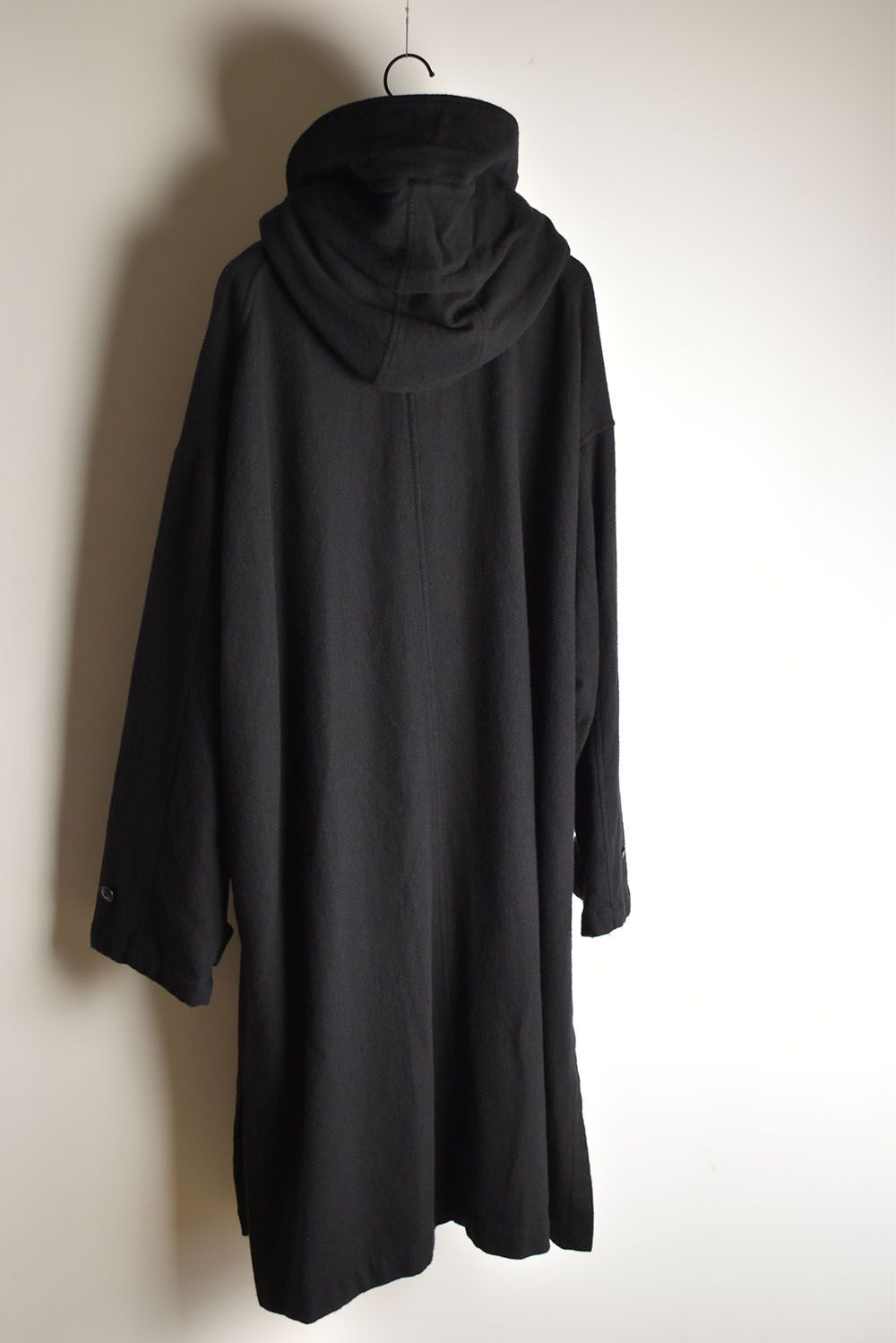 Wool Fulling Product Dyed Coat "Black" / ウール縮絨 製品染めコート"ブラック"