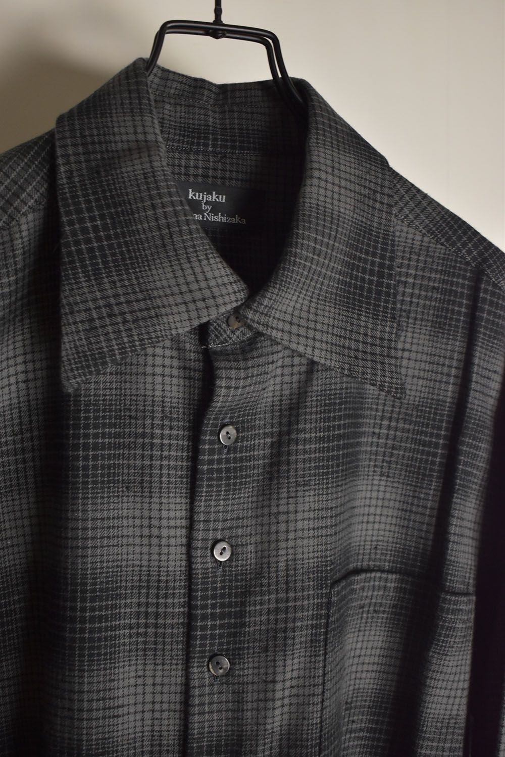 Over Sized Check Shirts"Grey" / オーバーサイズドチェックシャツ"グレー"