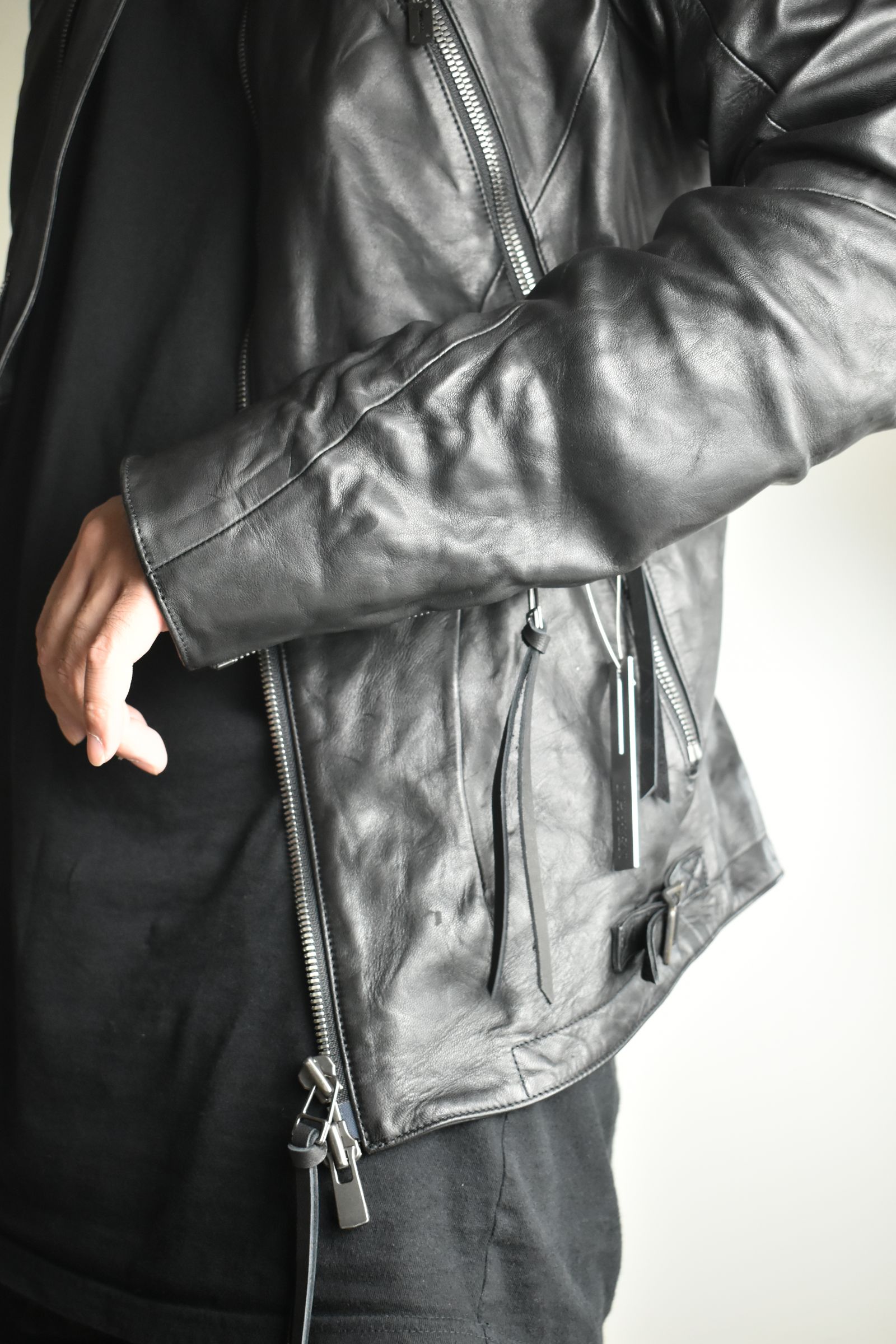 Horse Leather Collar Detachable Jacket"Black" / ホースレザーカラーデタッチャブルジャケット"ブラック"