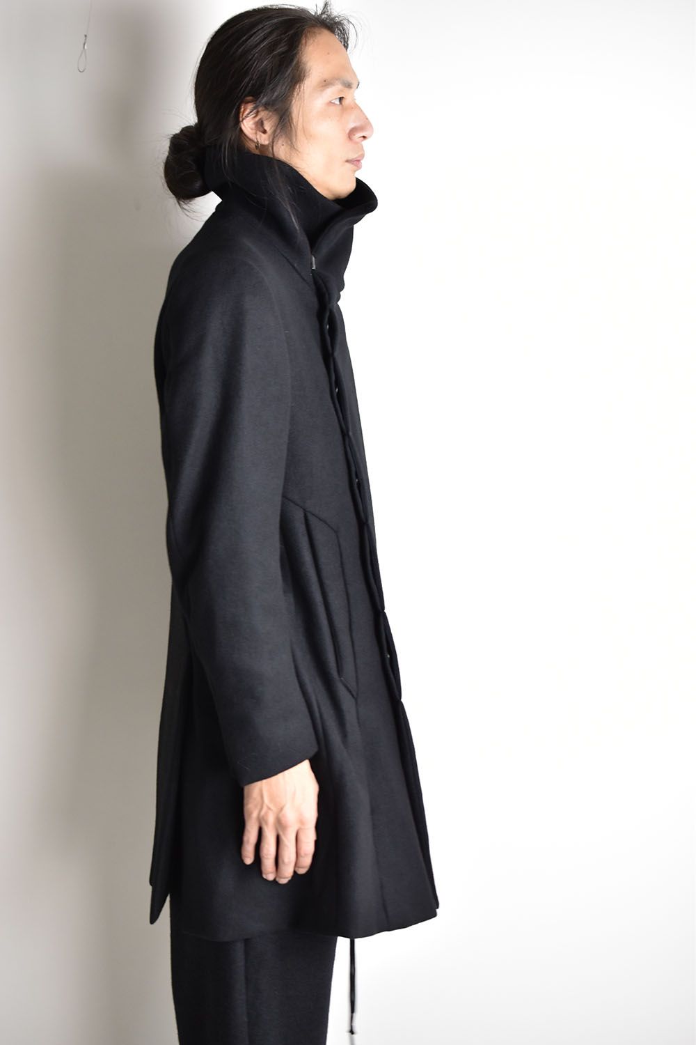 Melton High Neck Coat"Black"/メルトンハイネックコート"ブラック"