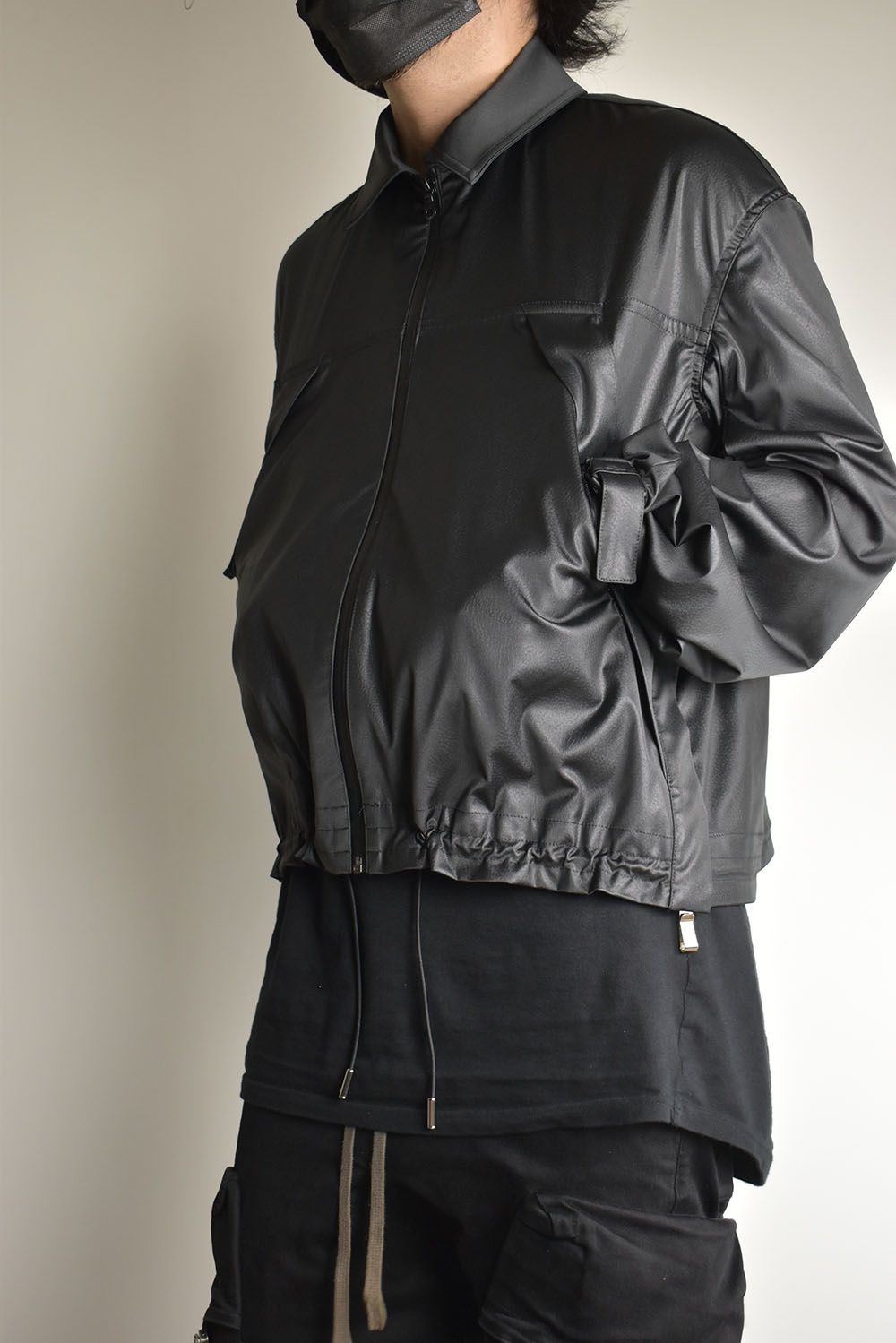 Fake Fake Leather Flight Jacket"Black"/フェイクフェイクレザーフライトジャケット"ブラック"