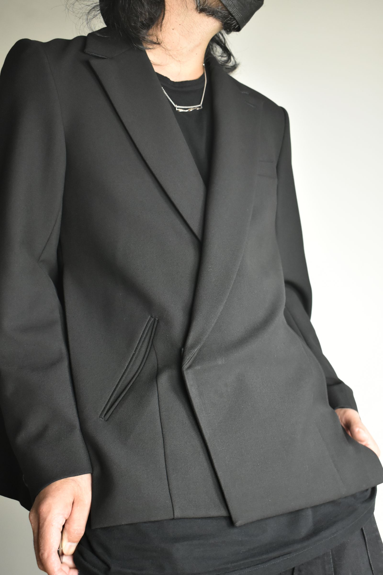 Notch Lapel Double Breasted Tailored Jacket "Black" / ノッチドラペルダブルブレストテーラードジャケット"ブラック"
