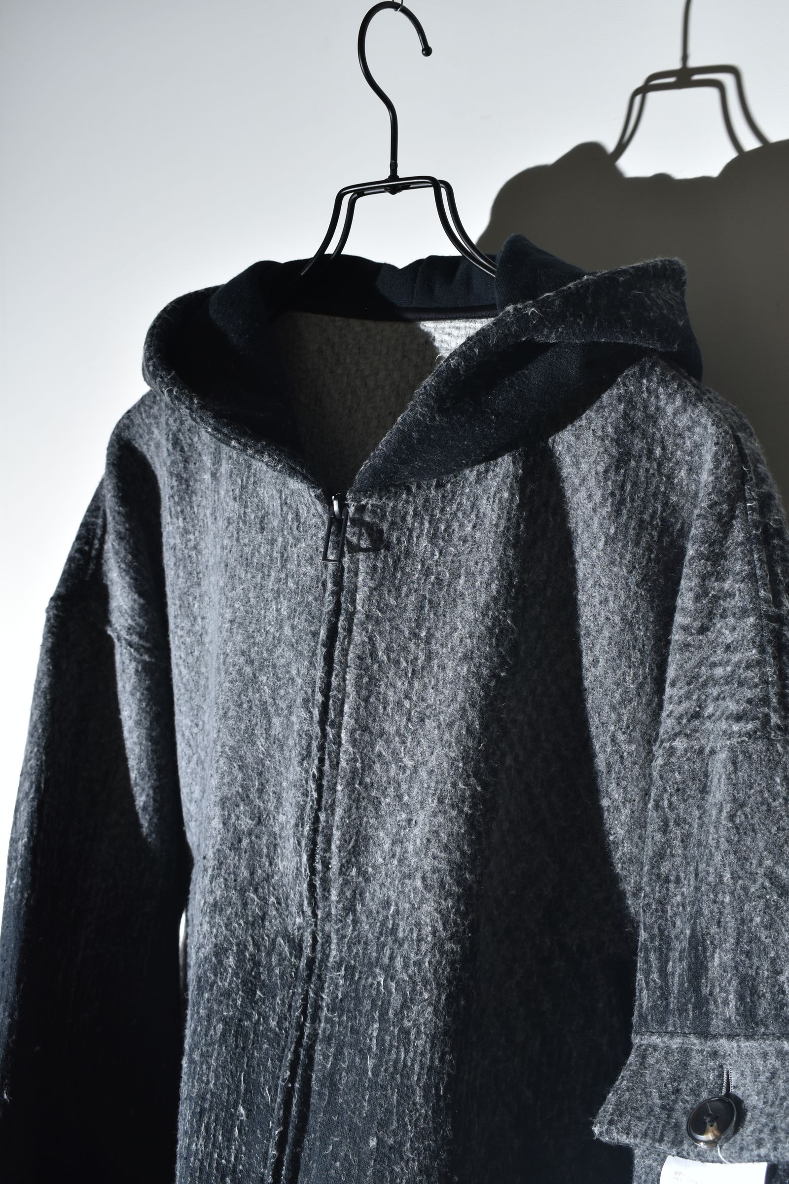 Gradient Needle Punch Double Zip Hoodie "Black Based" / グラデーションニードルパンチダブルジップフーディ"ブラックベース"