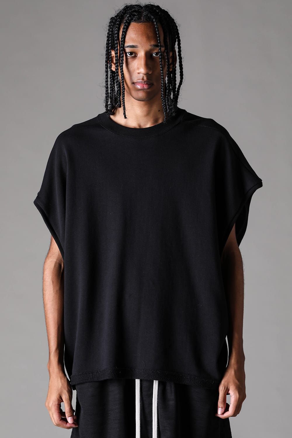 《2027SS先行予約》Lightweight French Terry Over Sized Tank"Black" / ミニ裏毛オーバーサイズタンク"ブラック"