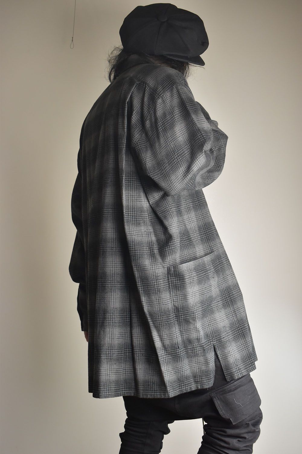 Over Sized Check Shirts"Grey" / オーバーサイズドチェックシャツ"グレー"