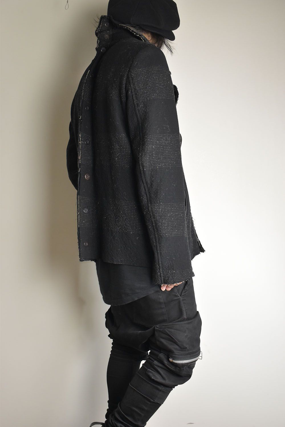 REVERSIBLE ZIP UP JACKET"Black"/リバーシブルジップアップジャケット"ブラック"