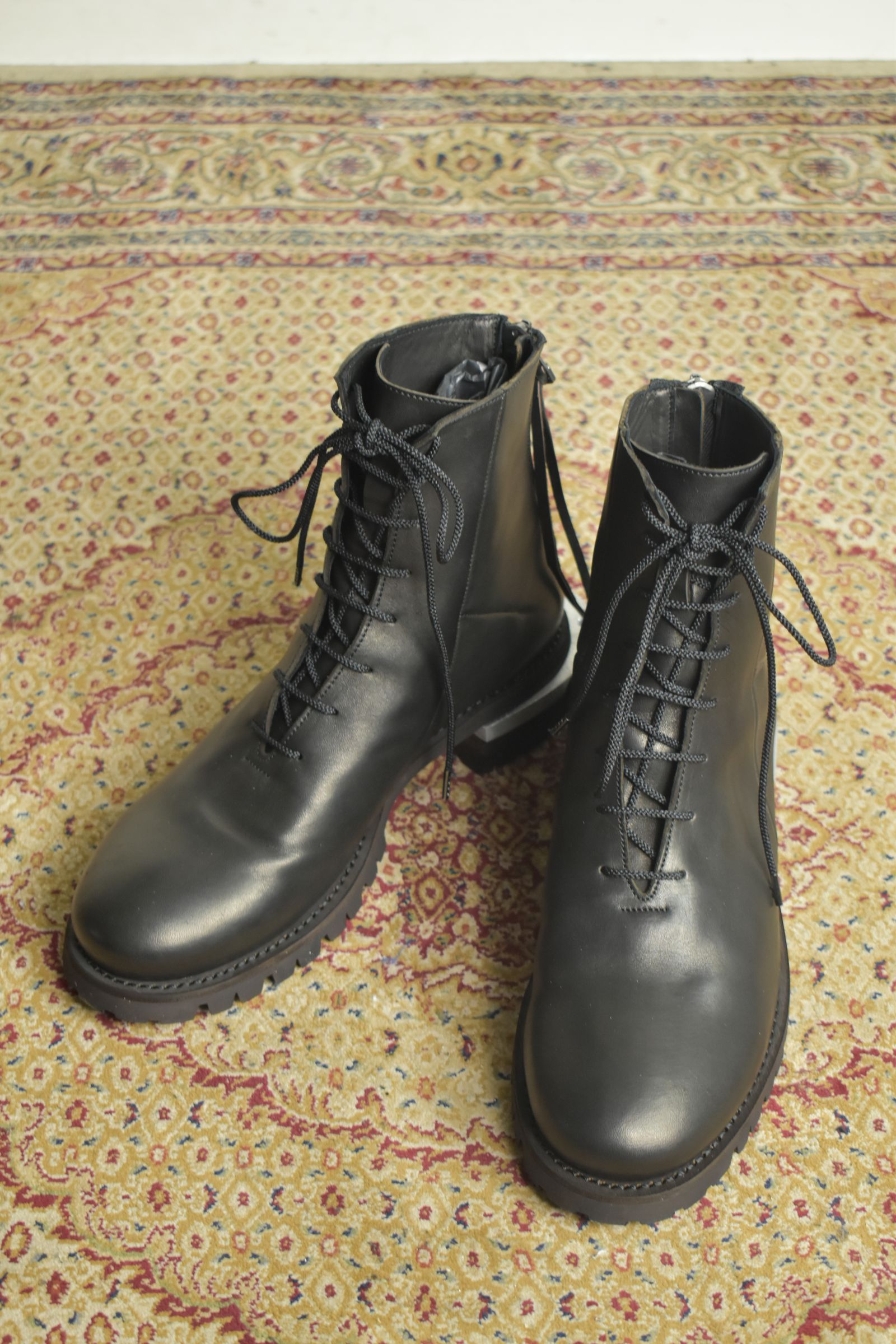 Metal Heel Balmoral Back Zip Boots"Teacore Black" / メタルヒールバルモラルバックジップブーツ"ティーコアブラック"
