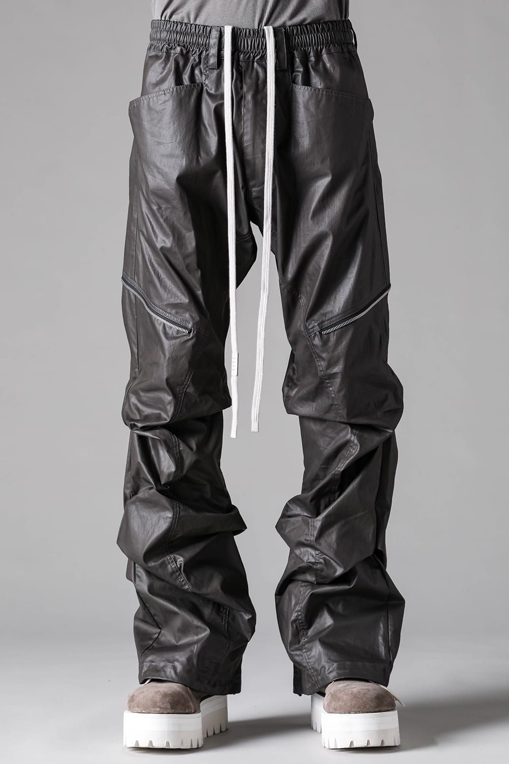 《2027SS先行予約》Side Zip Tuck Baggy Pants"Black / Khaki" / サイドジップタックバギーパンツ"ブラック / カーキ"