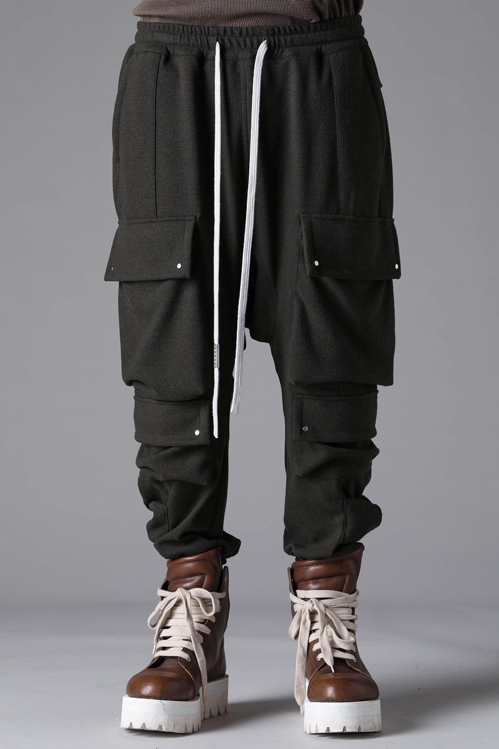 《2026AW先行予約》Knit Jersey Military Sarrouel Easy Pants"Black / Khaki" / ニットジャージーミリタリーサルエルイージーパンツ"ブラック / カーキ"