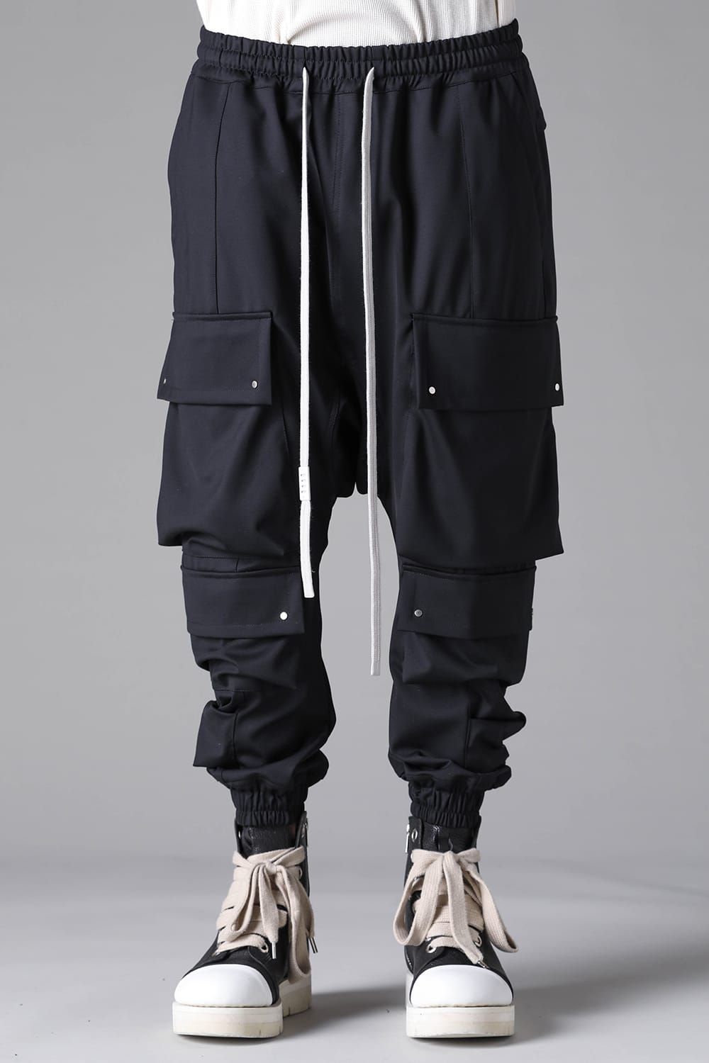 《2026AW先行予約》Technical Nylon Military Sarrouel Easy Pants"Black" / テクニカルナイロンミリタリーサルエルイージーパンツ"ブラック"