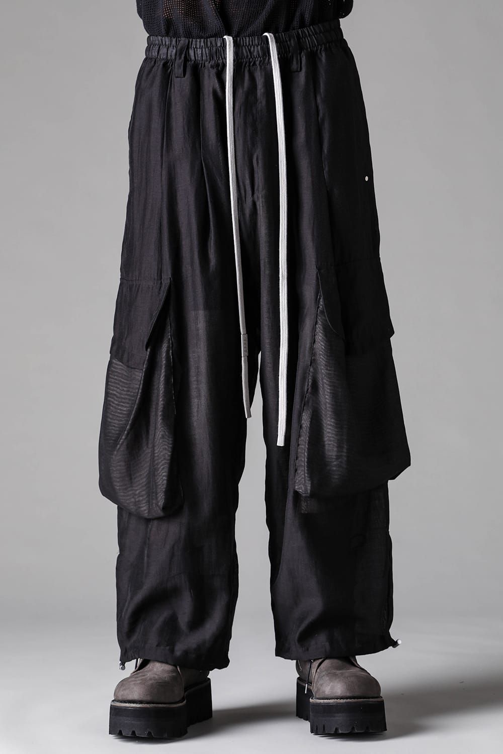《2027SS先行予約》Cargo Tuck Wide Pants"Black " / カーゴタックワイドパンツ"ブラック"