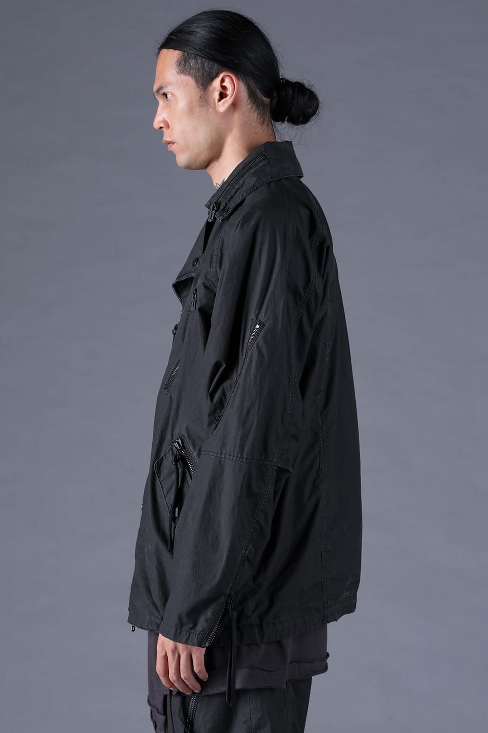 《2027SS先行予約分》Pigment-Coated Rider's Coach Jacket"Black" / 顔料コーティングライダースコーチジャケット"ブラック"