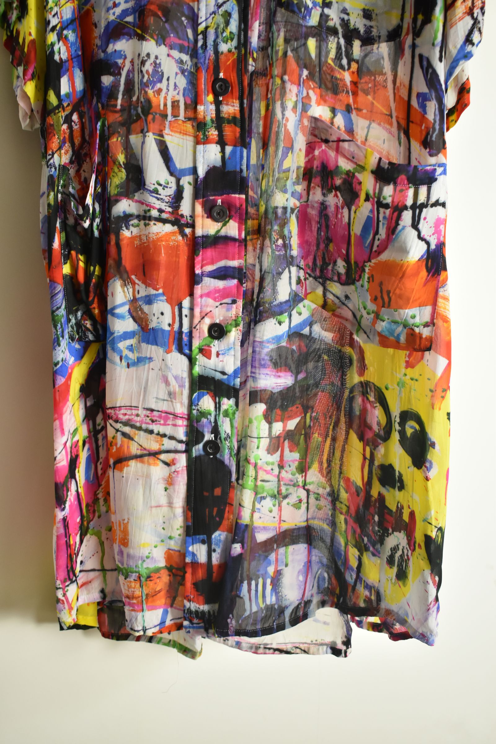 Rayon Chiffon Inkjet Print Short-Sleeved Big Shirt&Dress"Color Print" / レーヨンシフォンインクジェットプリント半袖ビッグシャツ / ワンピース"カラープリント"