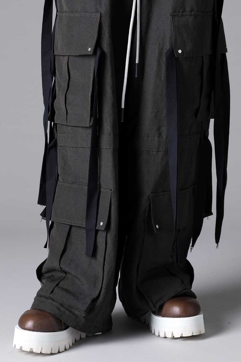 《2026SS先行予約》Cargo Wide With Hangingstraps Pants"Black / Stone /Khaki /D.Grey / ST×GY" / カーゴワイドウィズハンギングストラップパンツ"ブラック/ストーン/カーキ/ダークグレー/ストライプ×ダークグレー"