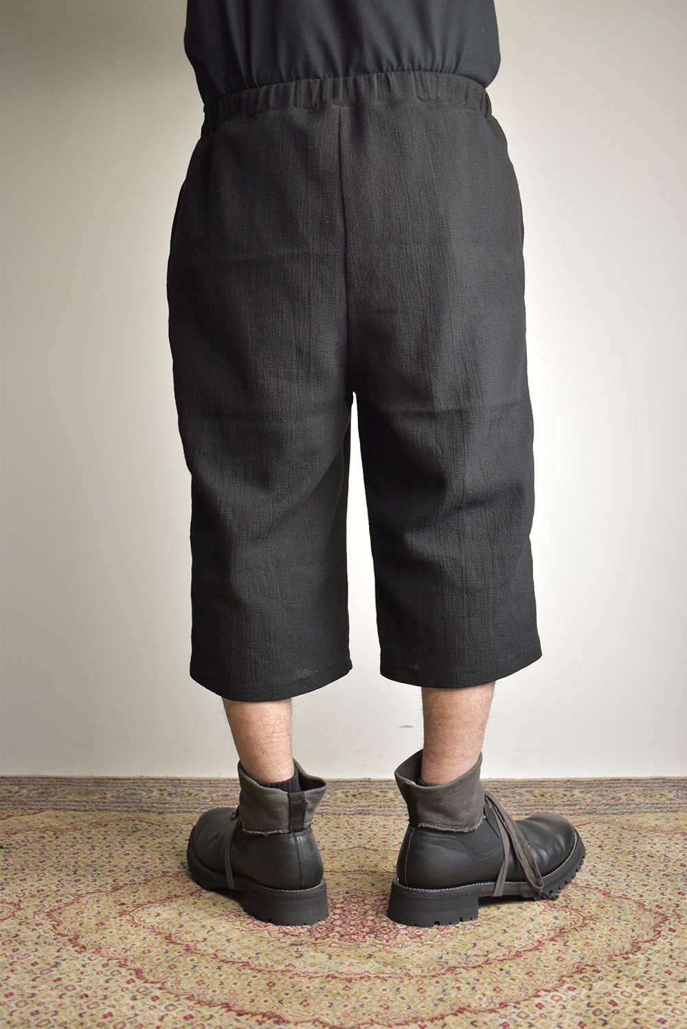 Linen Cotton Easy Wide Pants"Black" / リネンコットンイージーワイドパンツ"ブラック"