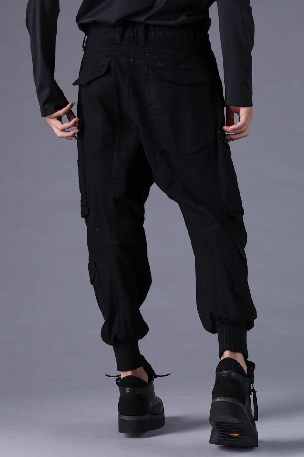《2027SS先行予約分》Stretch Denim Parachute Cargo Jog Pants"Black" / ストレッチデニムパラシュートカーゴジョグパンツ"ブラック"