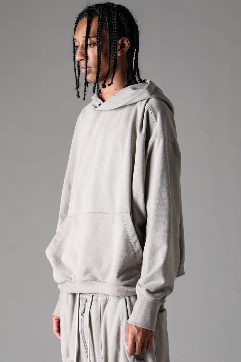 《2027SS先行予約》French Terry Pullover Hoodie "Black / Grey / L.Beige"/ フレンチテリー裏毛プルオーバーフーディ"ブラック / グレー /ライトベージュ"