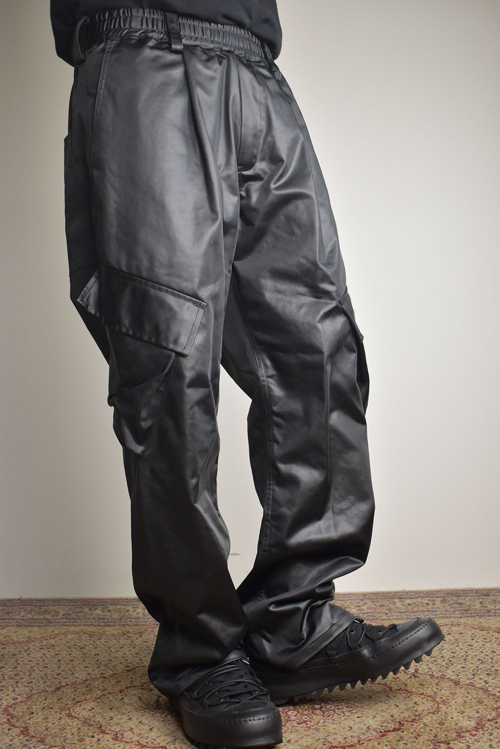Heavy Satin Cargo Pants"Black" / ヘビーサテンカーゴパンツ"ブラック"