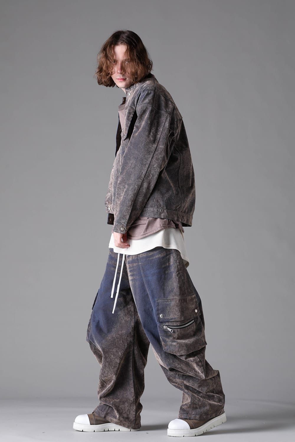 《2026AW先行予約》Enzyme Wash Curved Wide Pnats"Beige" / エンザイムウォッシュカーブワイドパンツ"ブラック"