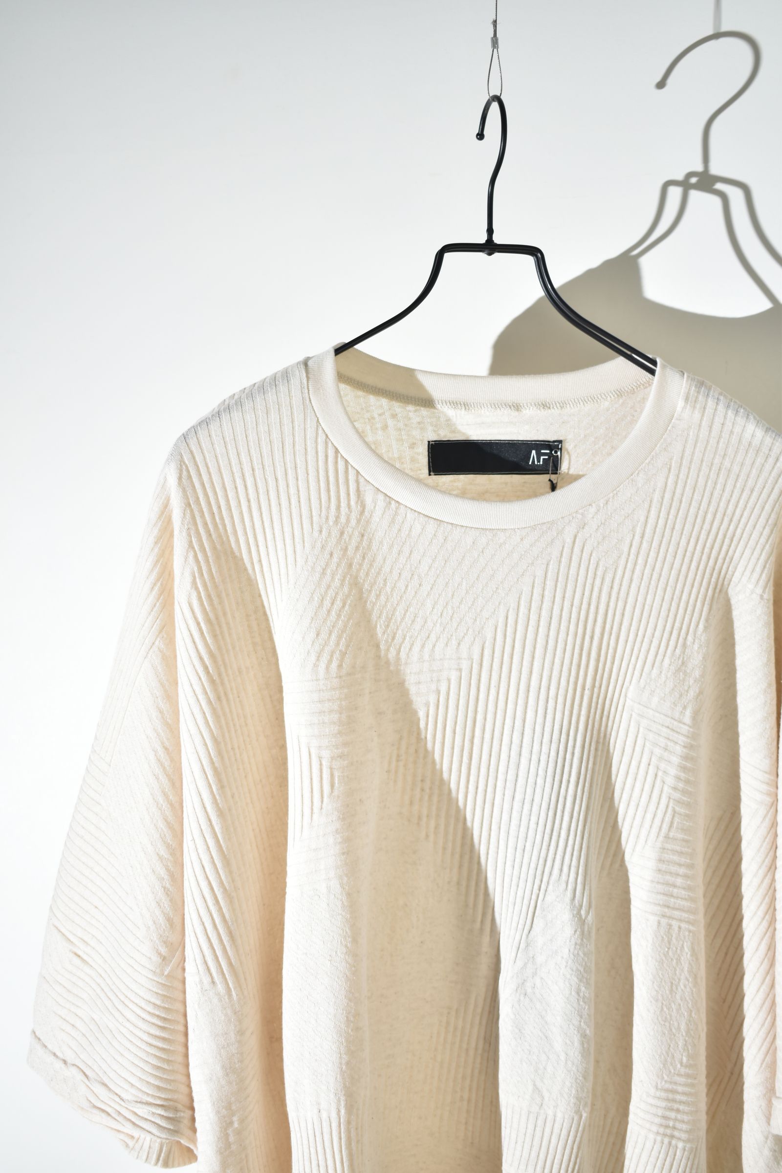 Deformed Stripe Pattern Dolman Tee "Cream" /ディフォルメドストライプパターンドルマンTee"クリーム"