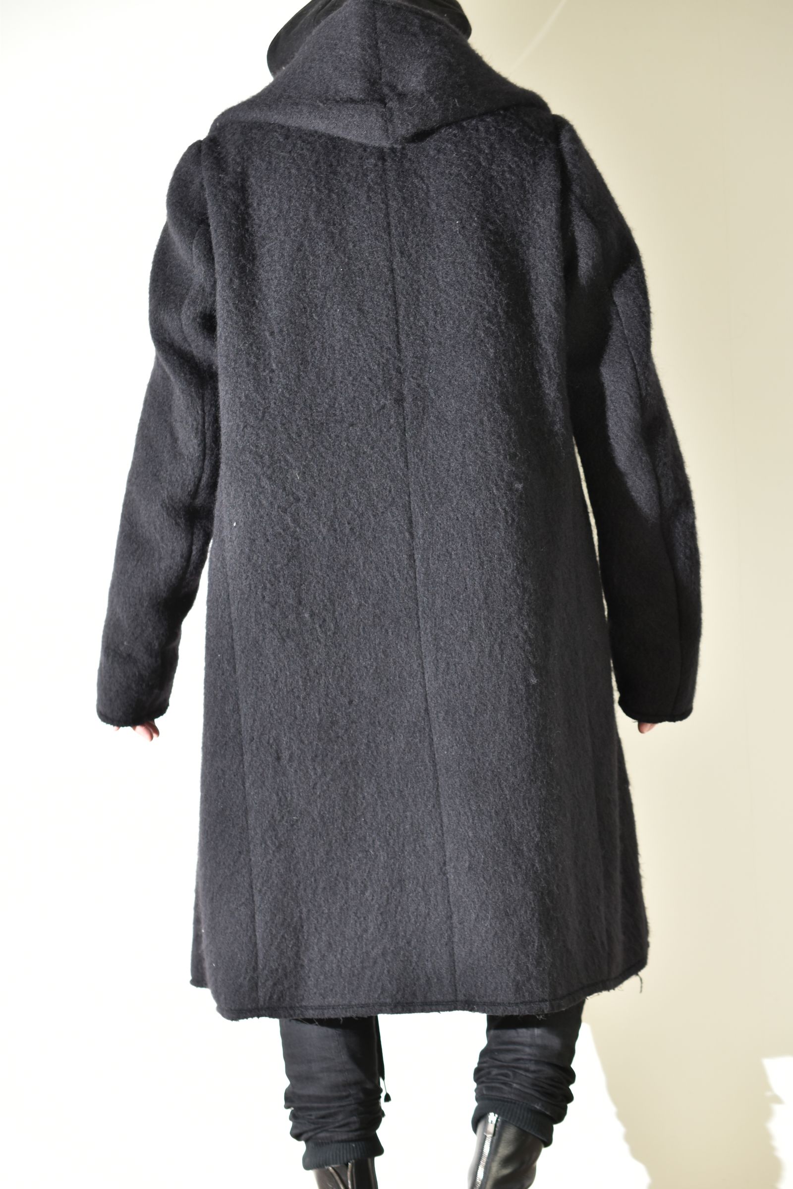 Shawl Collar Hoodie Coat "Black" / ショールカラーフーディコート"ブラック"