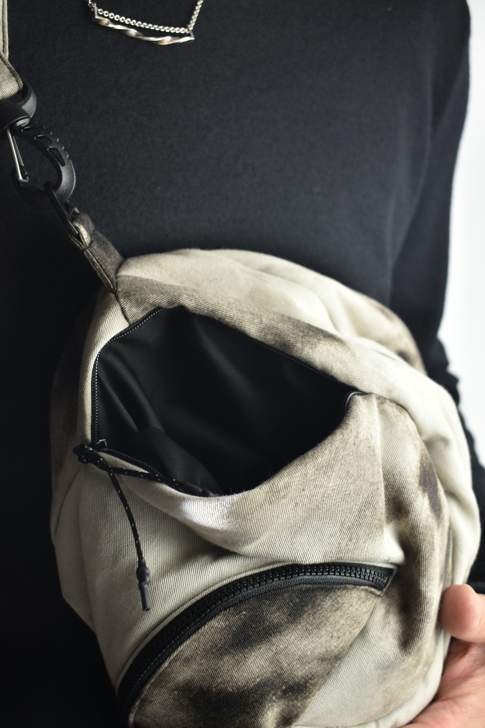 Sphere Shoulder Bag "Black Bleached" / スフィアショルダーバッグ"ブラックブリーチ"