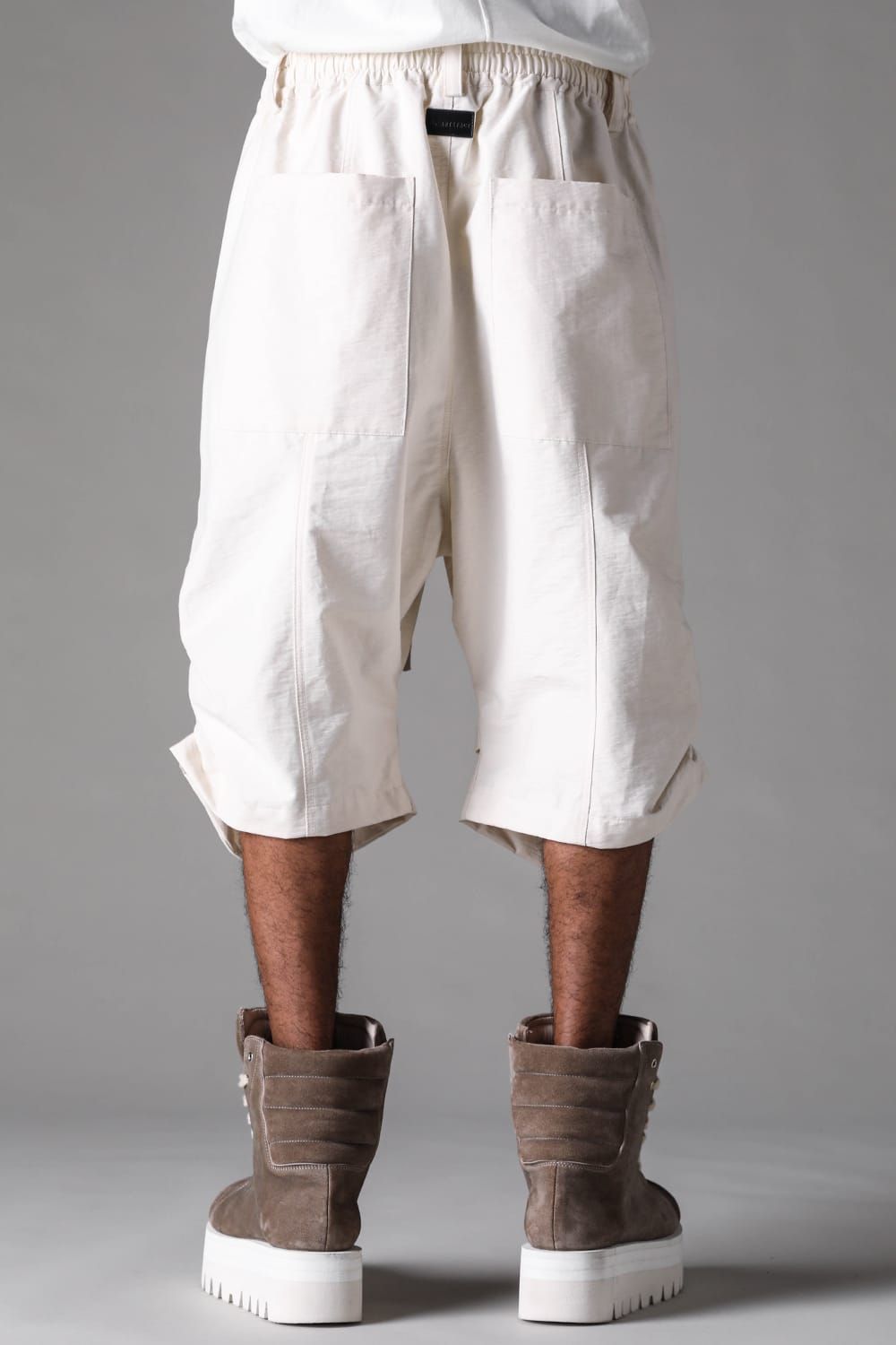 《2027SS先行予約》Cotton Nylon Side Gather Shorts"Black / Ivory / D.khaki" / コットンナイロンサイドギャザーショーツ"ブラック / アイボリー /ダークカーキ"