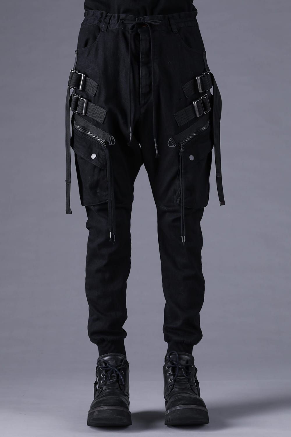 《2027SS先行予約分》Stretch Denim Adjustable Cargo Joggers Pants"Black" / ストレッチデニムアジャストカーゴジョガーパンツ"ブラック"