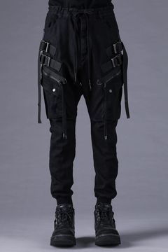 《2027SS先行予約分》Stretch Denim Adjustable Cargo Joggers Pants"Black" / ストレッチデニムアジャストカーゴジョガーパンツ"ブラック"